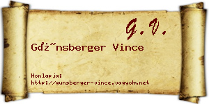 Günsberger Vince névjegykártya