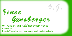 vince gunsberger business card